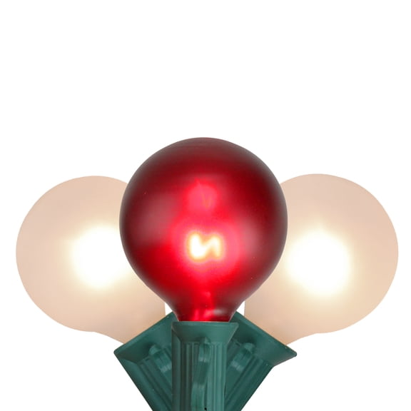 Northlight Christmas String Lights - G50 Globe - Red and White - 9' Green Wire - 10ct
