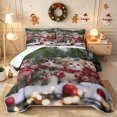 thumbnail image 2 of Erosebridal Christmas Cats Quilt King 3 Pieces,Merry Holiday King Coverlet Set,Red Green,1 Bedspread and 2 Pillowcases, 2 of 7
