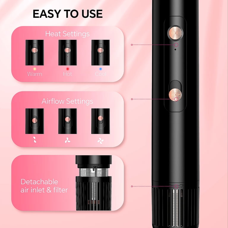 NICEBAY Hot Air Brush, Hair Dryer Brush High Speed Motor, Blow