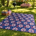 thumbnail image 3 of Homellea Patriotic American Flag Throw Blanket, 50 x 60 Inch Red White Blue Patchwork Flannel Fleece Blanket for Couch, Sofa, Bed, Camping, Travel, 4th of July and Memorial Day Decor, 3 of 6