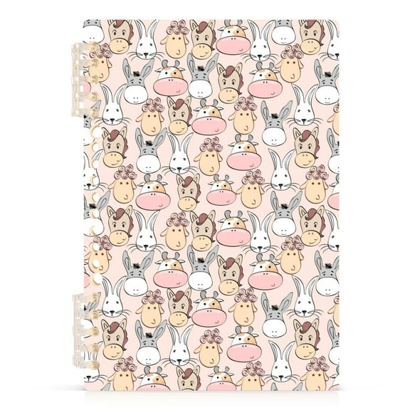 Cartoon Cow Animals Spiral Journal Notebook College Ruled Notebook 8.3" x 5.7" A5 Lined Thick Paper Page