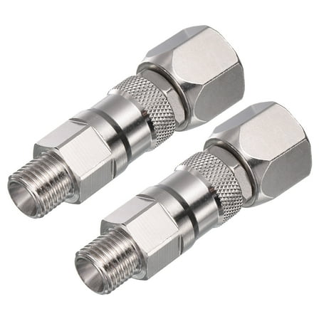 Uxcell 1/4 Inch Sprayer Joint, Swivel Joint 360 Degrees Rotate Stainless Steel for Paint Spray Gun Hose Airless Sprayers,2 PCS