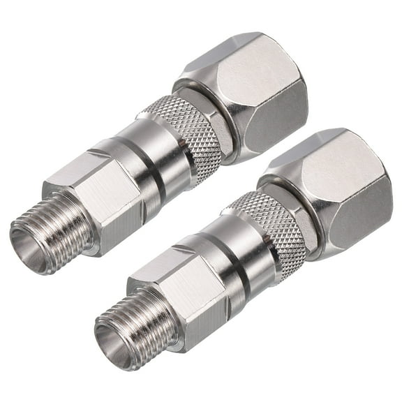 Uxcell 1/4 Inch Sprayer Joint, Swivel Joint 360 Degrees Rotate Stainless Steel for Paint Spray Gun Hose Airless Sprayers,2 PCS