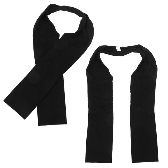 QIFULL 2Pcs Arm Control Arm Shaper Sleeves Black Chinlon Sun Protection For Women