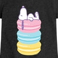 thumbnail image 3 of Peanuts - Snoopy Stacked Macarons - Youth Girls Short Sleeve Tee, 3 of 6
