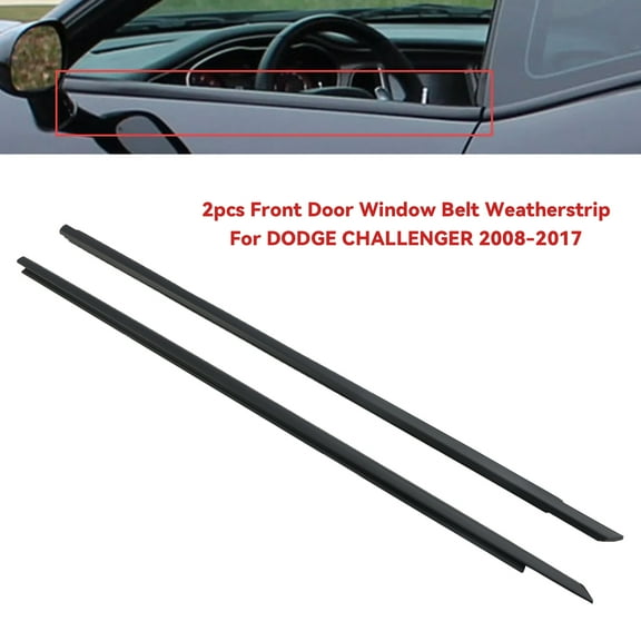 Front Door Window Belt Weatherstrip 2pcs for Dodge Challenger 2008-2017