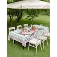 thumbnail image 3 of Easter Bunny Roses Outdoor Tablecloth - 60x102 Inch Rectangle Dining Table Cover, Pink Floral Spring Green Buffalo Plaid Waterproof Outdoor Table Cloth with Umbrella Hole & Zipper for Picnic/Patio, 3 of 7