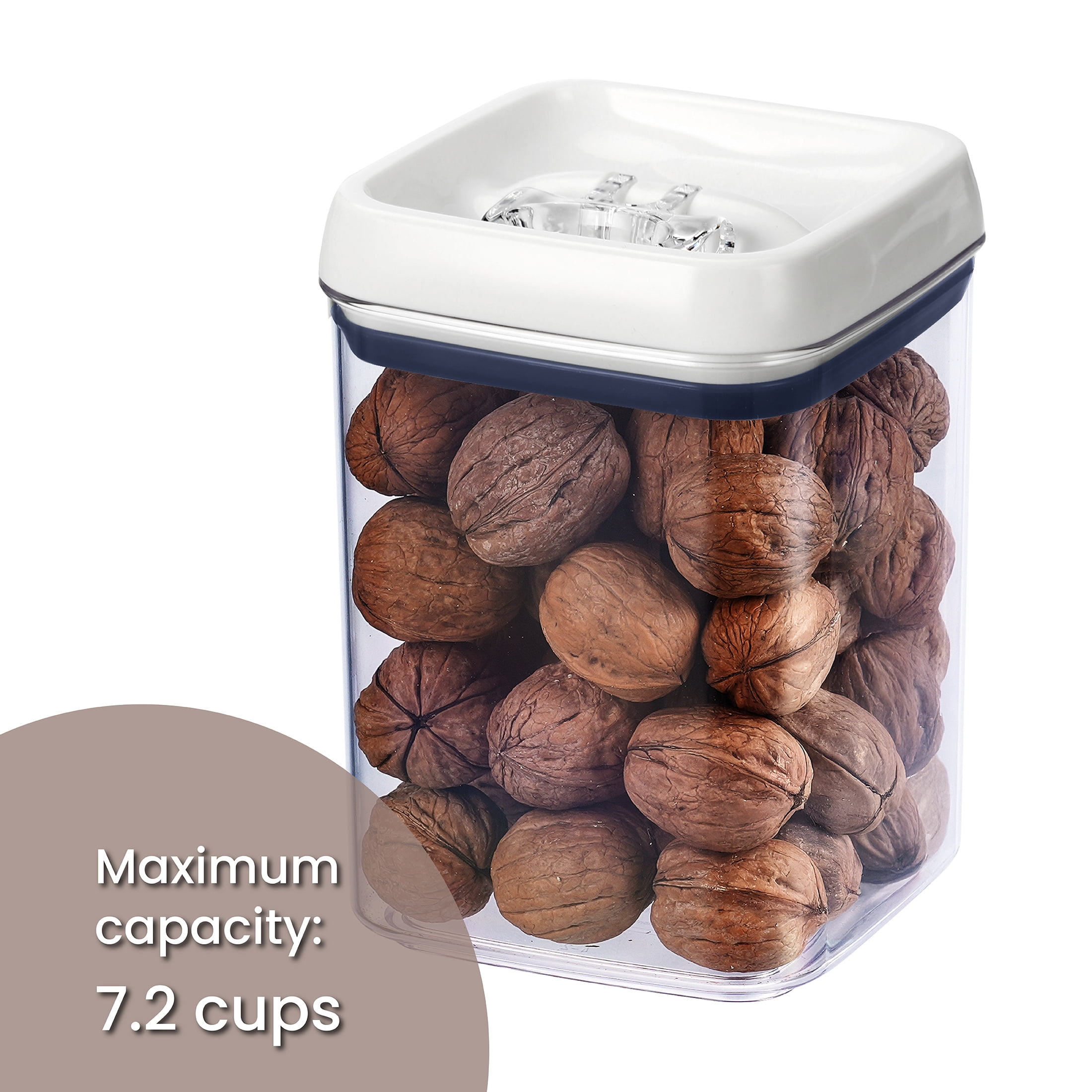 Better Homes & Gardens Flip-Tite Square 7.2 Cup Food Storage Canister for Pantry Organization