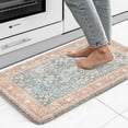 thumbnail image 6 of Anti Fatigue Kitchen Mats for Floor,17.3"x29" Cushioned Vintage Kitchen Rugs,Non-Slip Waterproof Wipe Clean Kitchen Sink Standing Mat for Kitchen,Laundry Floor,Orange/Blue, 6 of 6