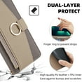 thumbnail image 5 of Dteck Bag Crossbody Strap Case for Samsung Galaxy A15 5G,Magnetic Leather Card Slots Zipper Wallet Hidden Mirror Case Shockproof Stand Full Body Protective Cover with Detachable Metal Strap,Gray, 5 of 8