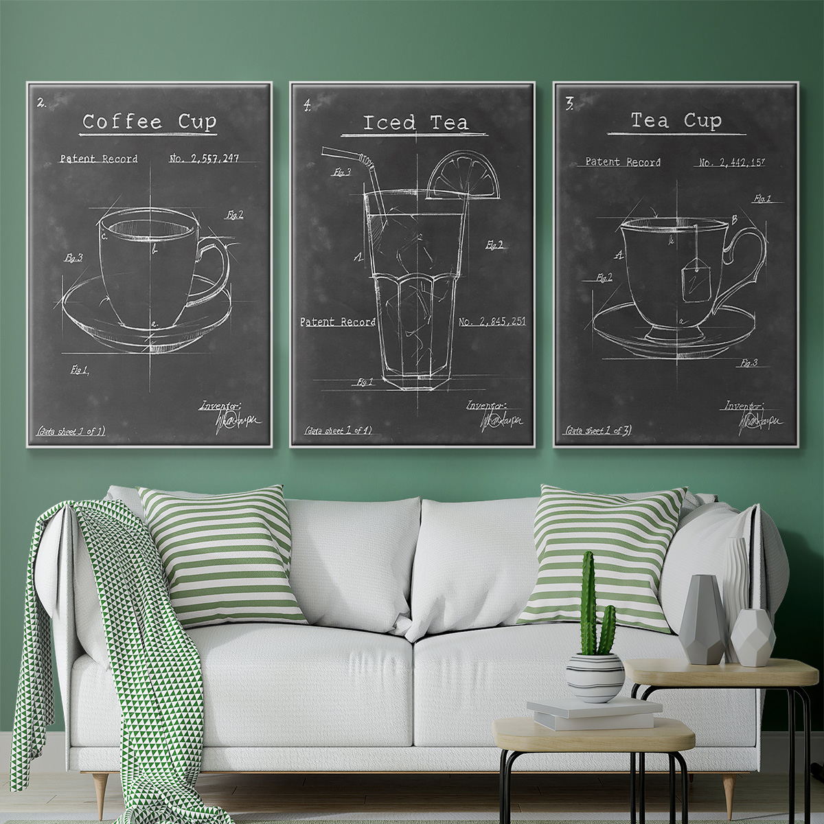 Morning Routine I - Framed Premium Gallery Wrapped Canvas L Frame 3 Piece Set - Ready to Hang