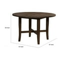thumbnail image 2 of Benjara Aged Look Round Table In Rubberwood Brown, 2 of 7