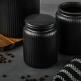 thumbnail image 6 of Thyme & Table Small (580mL) Ceramic Ribbed Kitchen Organization Jar, Black, 6 of 7