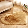 thumbnail image 1 of Heart Shaped Soft Faux Sheepskin Fur Area Rugs Cute Heart Small Area Rugs, Shag Mats for Dorm Preppy Room Decor, 12x16 Inch, Brown, 1 of 3