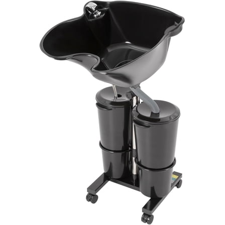 Miumaeov Portable Shampoo Bowl, Adjustable Plastic Shampoo Unit with 2 Water Tanks Electric Pump Hair Washing Deep Sink for Washing Hair