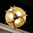 thumbnail image 5 of ANQIDI 16.9" Vintage Resin Antler LED Chandelier E26 Frosted Glass Bowl-Shape Shade Pendant Light 40W, 5 of 11