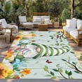 thumbnail image 2 of Easter Gnomes Outdoor Rug for Patio/Deck/Porch, Non-Slip Large Area Rug 5 x 7 Ft, Spring Watercolor Eggs Flower Wood Grain Teal Indoor Outdoor Rugs Washable Area Rugs, Camping Rug Carpet Runner, 2 of 8
