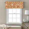 thumbnail image 3 of Vintage Flower Bird Butterfly Herb Valance Curtain Country Garden Orange Window Valances Rod Pocket Short Curtains Window Treatments for Kitchen Bedroom Bathroom Laundry 56" x 16", 3 of 9