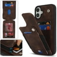 thumbnail image 3 of for iPhone 16 Case Wallet with Card Holder RFID Blocking for Women Men,Skin Feeling PU Leather Flip Shockproof Phone Case Fit for iPhone 16 6.1",Dark Brown, 3 of 17