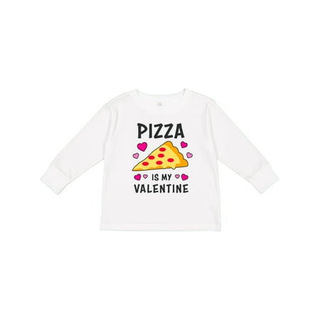

Inktastic Pizza is My Valentine with Hearts Boys or Girls Long Sleeve Toddler T-Shirt