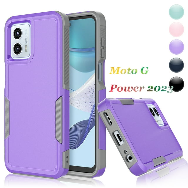 For Motorola Moto G 5G 2023 Phone Case,2 in 1 Hard PC Phone Case for Moto G 5G 2023 , Rubber & Rugged Shockproof Full Body Protection Case Cover - Black