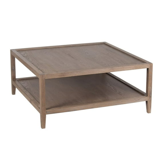 Porter Designs Lowell Solid White Oak Wood Coffee Table - Brown