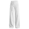 thumbnail image 5 of Gytharion Women's Fashion Corduroy Pants Solid Color Drawstring Elastic Waist Loose Pants Casual Wide Leg Trousers with Pockets, 5 of 6
