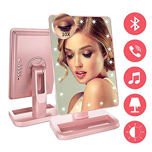 Led Lights Makeup Mirror With, Fenchilin Large Vanity Mirror With Lights And Bluetooth