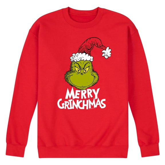 Dr. Seuss - Santa Grinch - Men's Crew Neck Fleece Pullover