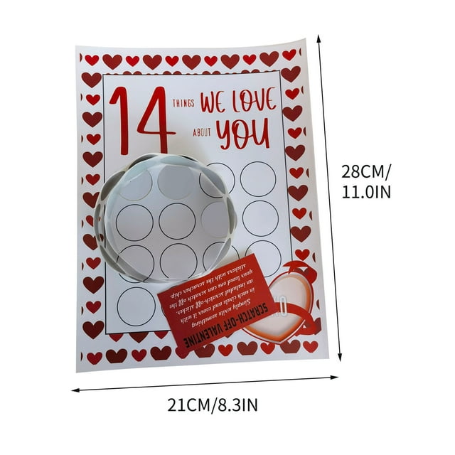 Lenago Ornament,Home Decoration Valentine Scratch Off Print Valentine's Day Scratch I Love You 14 Things Options Custom DIY Gift Scratcher