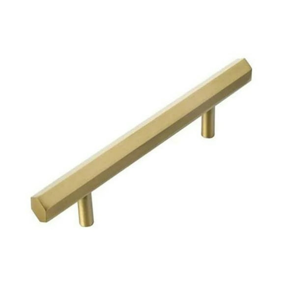 Atlas 8-11/16 in. (220 mm) Center-to-Center Solid Brushed Brass Hexagon Gold Modern Style Cabinet Handle Cupboard Drawer Pull (10-Pack)