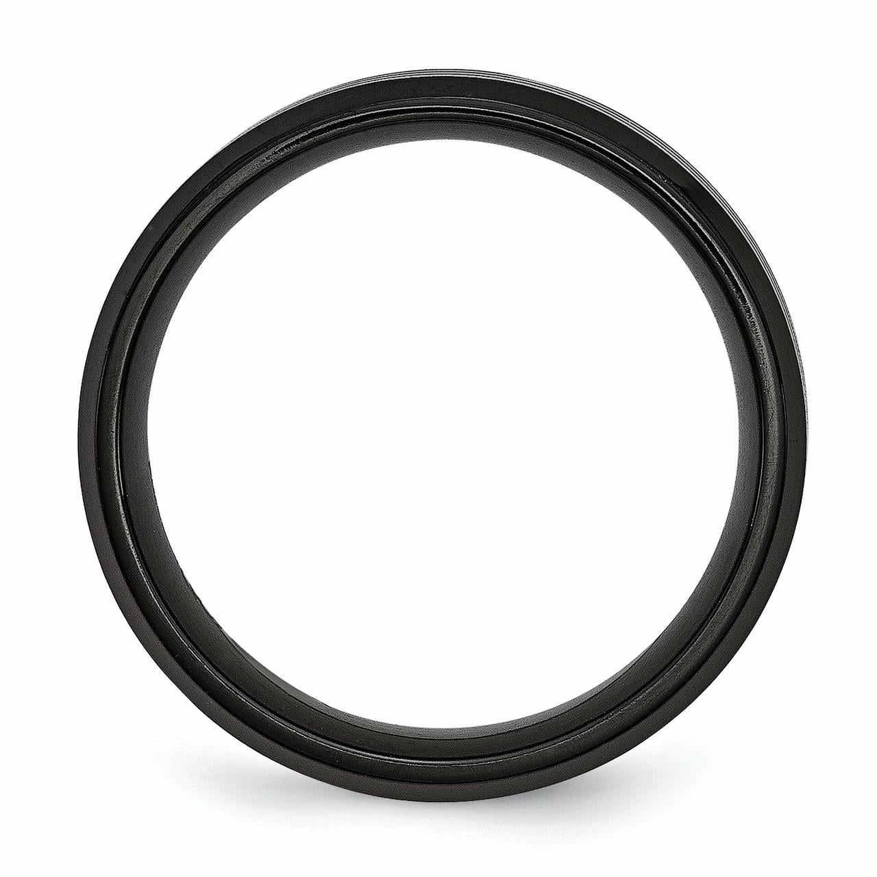 Titanium Striped 8mm Black IP-plated Brushed/Polished Band