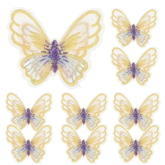 20 Pcs 3D Embroidered Butterfly Patches for Clothes, Fabric Appliques, Sewing Accessories, Decorative Cloth Stickers