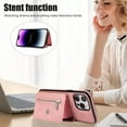 thumbnail image 4 of For Iphone 14 Pro Zipper Rfid Card Slot Phone Case With Short Lanyard(Rose, iPhone 14, 4 of 7