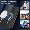 thumbnail image 2 of for iPhone 16 Pro Max Magnetic Case, Luxury PU Leather Skin-Feel Back Protective Phone Cover Compatible with Mag-Safe Support Car Mount Holder for iPhone 16 Pro Max, Black, 2 of 9