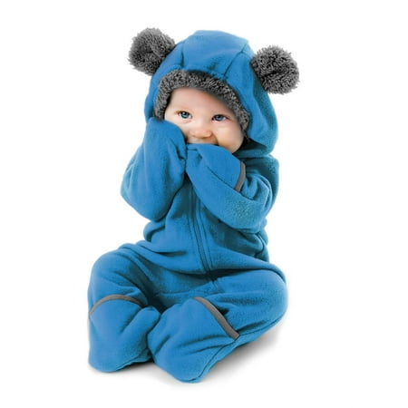

Fleece Baby Bunting Bodysuit - Infant One Piece Kids Hooded Romper Outerwear Toddler Jacket