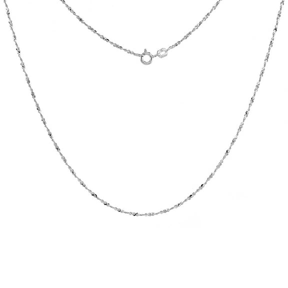 925 Sterling Silver Solid Italian Twisted Serpentine Chain Necklace 1.3mm