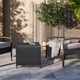 thumbnail image 3 of ETHFRFOutdoor Side Table with Storage, 27-Gallon Patio Deck Box Outdoor Wicker Side Table for Poolside Balcony Storage Table (Black, Square)，Black, 3 of 14