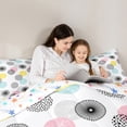 thumbnail image 5 of Homewish Colorful Abstract Circular Queen Comforter Set,Geometric Polka Dots Bedding Sets,White Gray Pink Bedding Comforter Set For Girls Kids,Super Cozy Room Decor Reversible,3pcs, 5 of 8