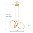 thumbnail image 5 of Modern LED Chandeliers, 3000K Dimmable Curved Irregular Ring Ceiling Light, Circular Pendant Light Fixture, Contemporary Hanging Lamp for Dining Room, Living Room, Bedroom, Kitchen Island and Entryway, 5 of 5