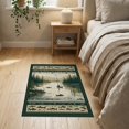 thumbnail image 3 of ODIKA 2'x3' Washable Accent Rug Fish Bass Fishing Trout Lure Cabin Border Sporting Bathroom Doormat for Bedroom, Nursery, RV, Pet Friendly, Bedside Mat, 3 of 7