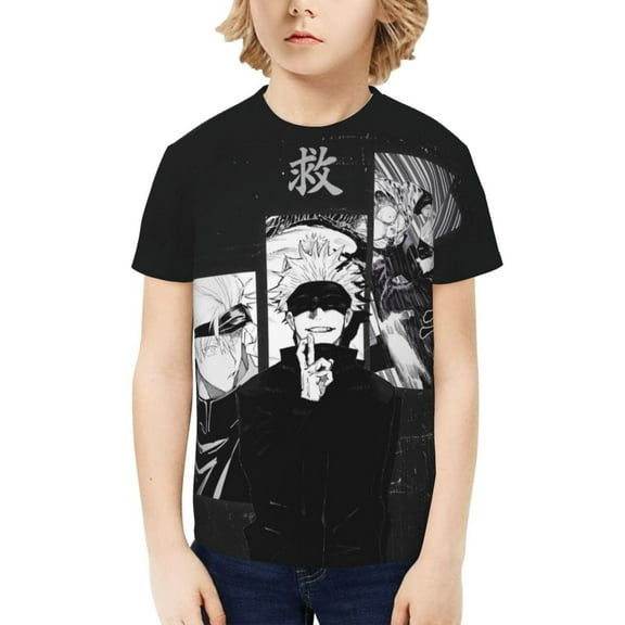 Jujutsu Kaisen Satoru Gojo Kids T-Shirt 3d Printed Graphic T-Shirts Boys And Girls Short Sleeve Shirts For Youth Kids X-Small