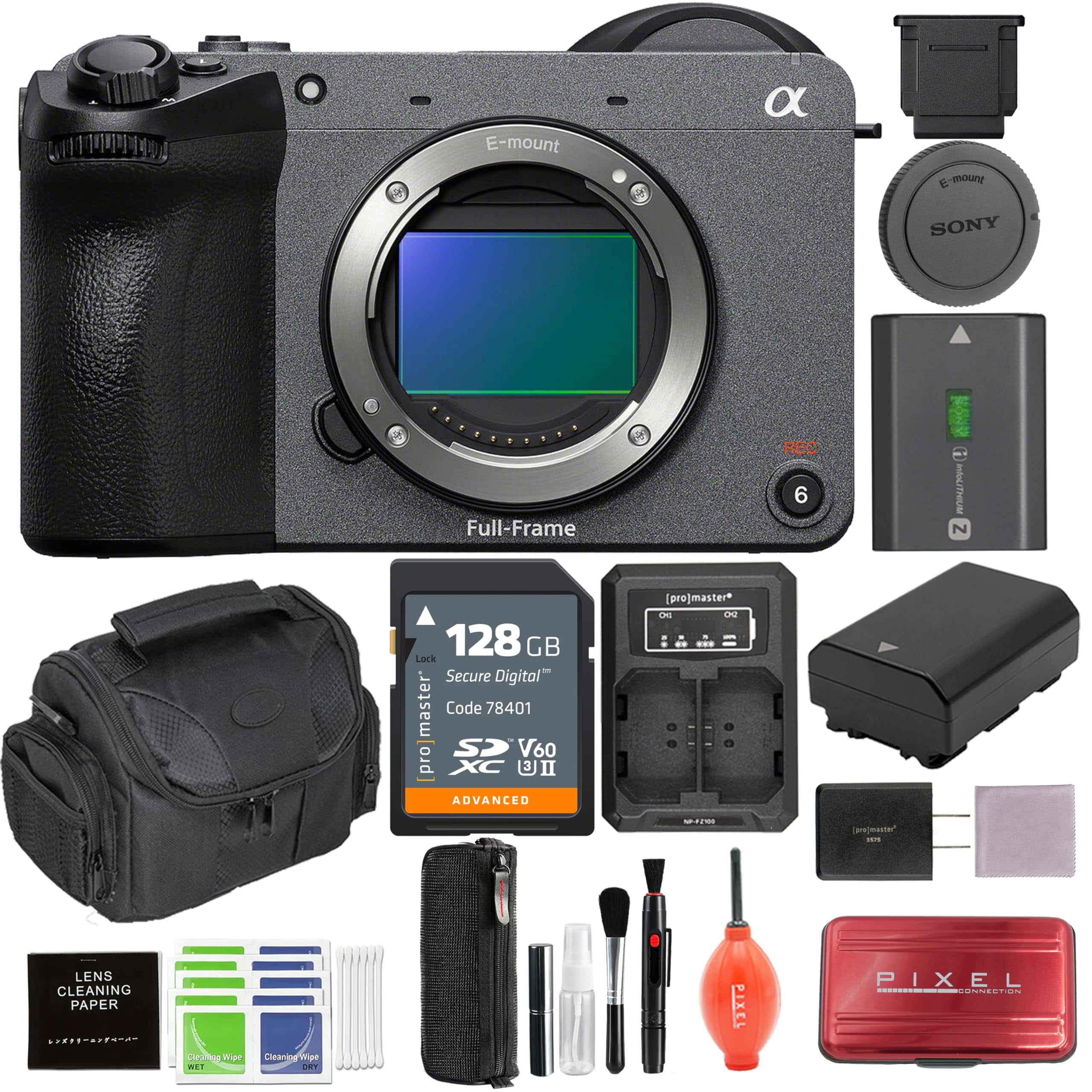 Sony FX3 Full-Frame Camera with XLR Handle, 128GB SDXC Card, 2X