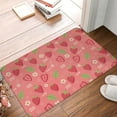 thumbnail image 4 of Sikiie Strawberry Floral Print Flannel Anti-slip Floor Mat 16x24in, Thickened Dustproof Entrance Door Mat Floor Mat for Kitchen, Bathroom, Laundry Room, 4 of 7