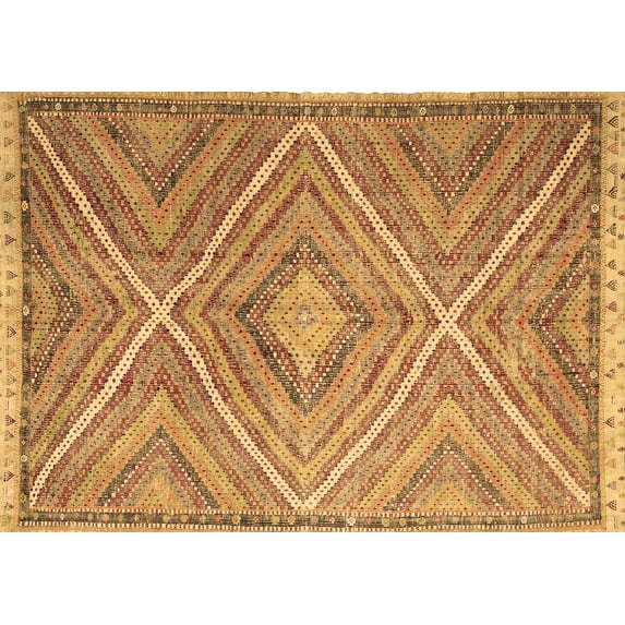 Ahgly Company Indoor Rectangle Southwestern Brown Country Area Rugs, 8' x 12'