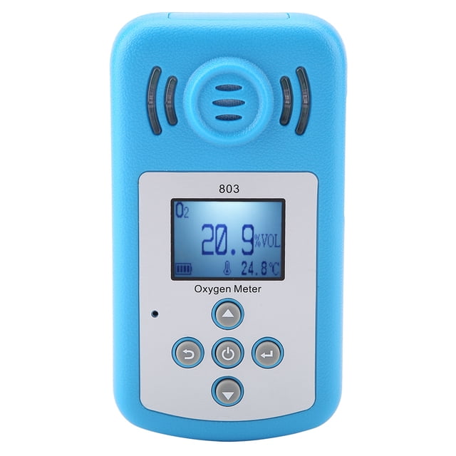 Detector de gas portátil, 803 Pantalla digital azul Detector de fugas de gas de oxígeno Detector de gas de oxígeno