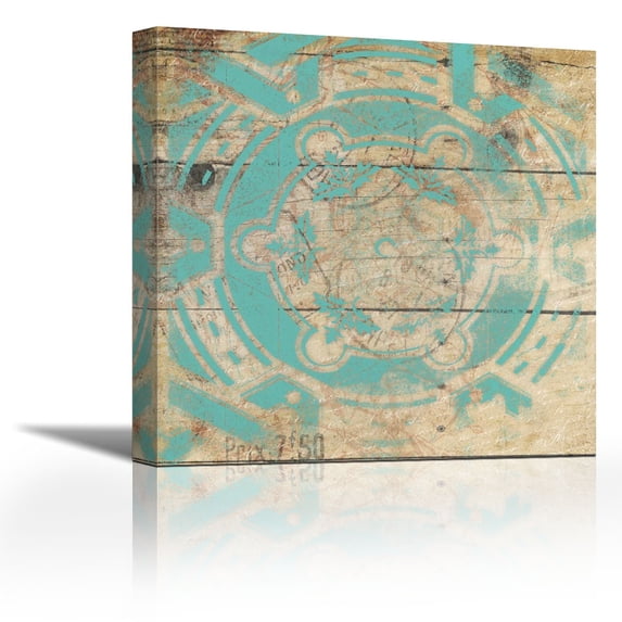 Turq Pattern 9 - Contemporary Fine Art Giclee on Canvas Gallery Wrap - wall décor - Art painting - 32 x 32 Inch - Ready to Hang