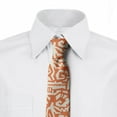 thumbnail image 2 of Tribal Necktie, Abstract Quirky Tribal Vibes, Dress Tie, 3.7", Burnt Sienna Ivory, by Ambesonne, 2 of 3