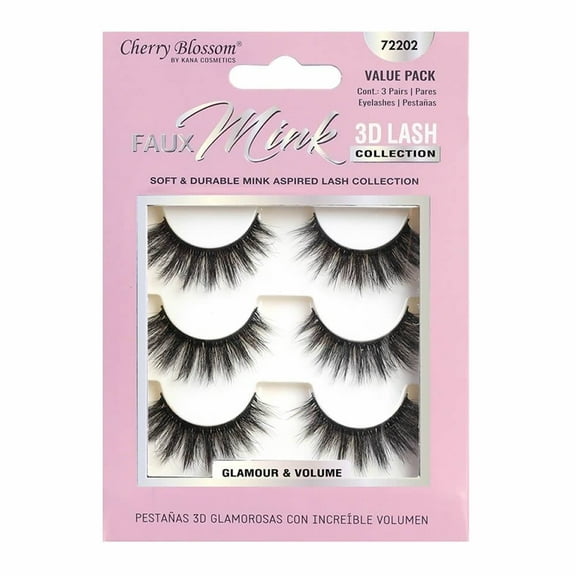 Pestañas Cherry Blossom faux mink 3 pares