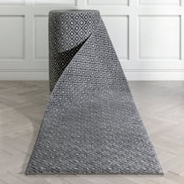 Well Woven Custom Size Runner - Choose Your Length - Piano Dark Grey Tribal Diamond Geometric 31 Inches Wide x 50 Feet Long Runner (31" x 50' Runner) Rug